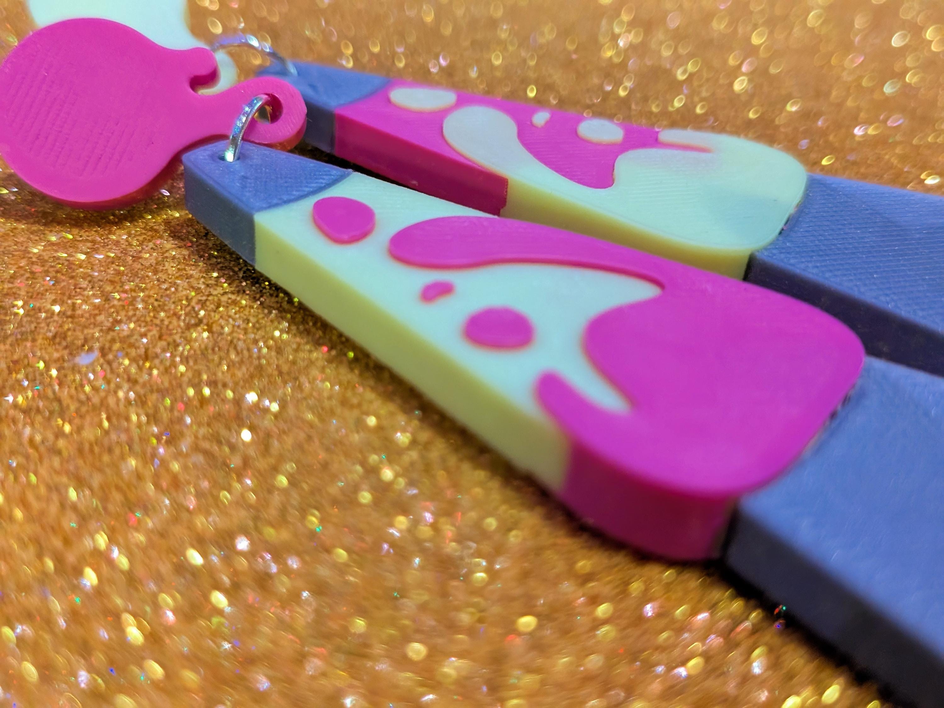 Retro Lava Lamp Earrings | UV Reactive Glow in the Dark Jewelry