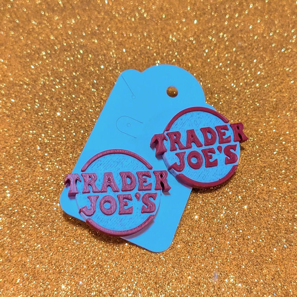 Trader Joe's Logo Earrings | 3D Printed Fan Jewelry