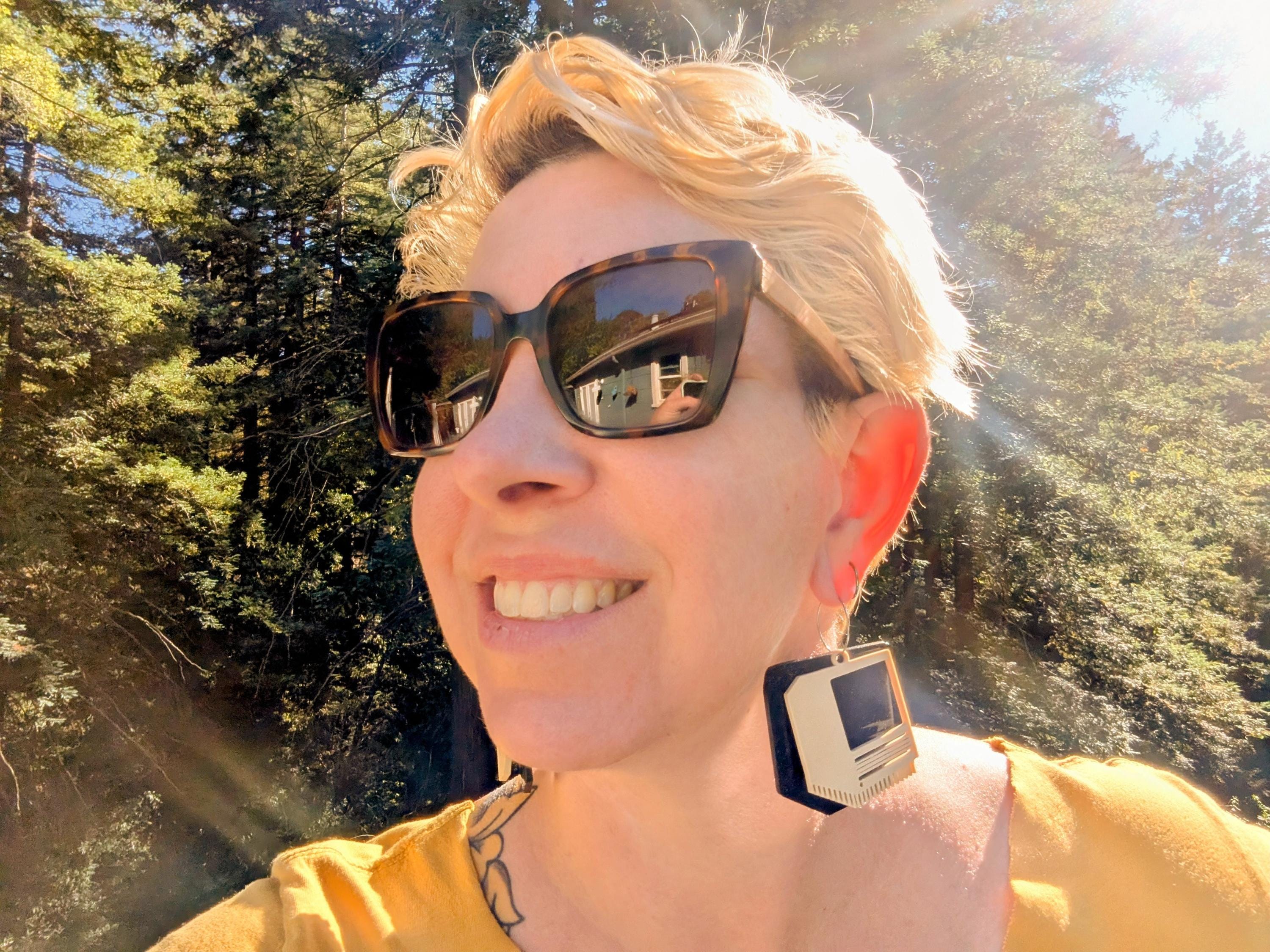 Macintosh Computer Mini Hoop Earrings | 80s Retro Apple Mac Jewelry