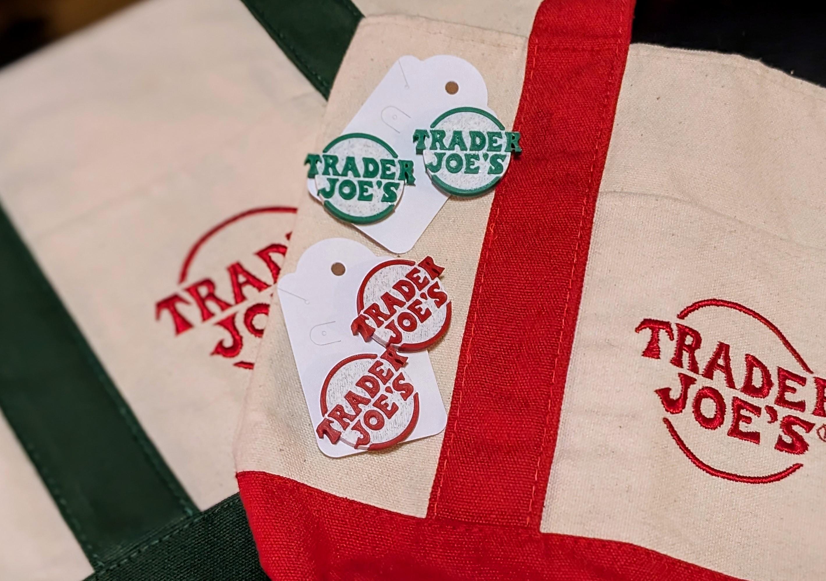 Trader Joe's Logo Earrings | 3D Printed Fan Jewelry