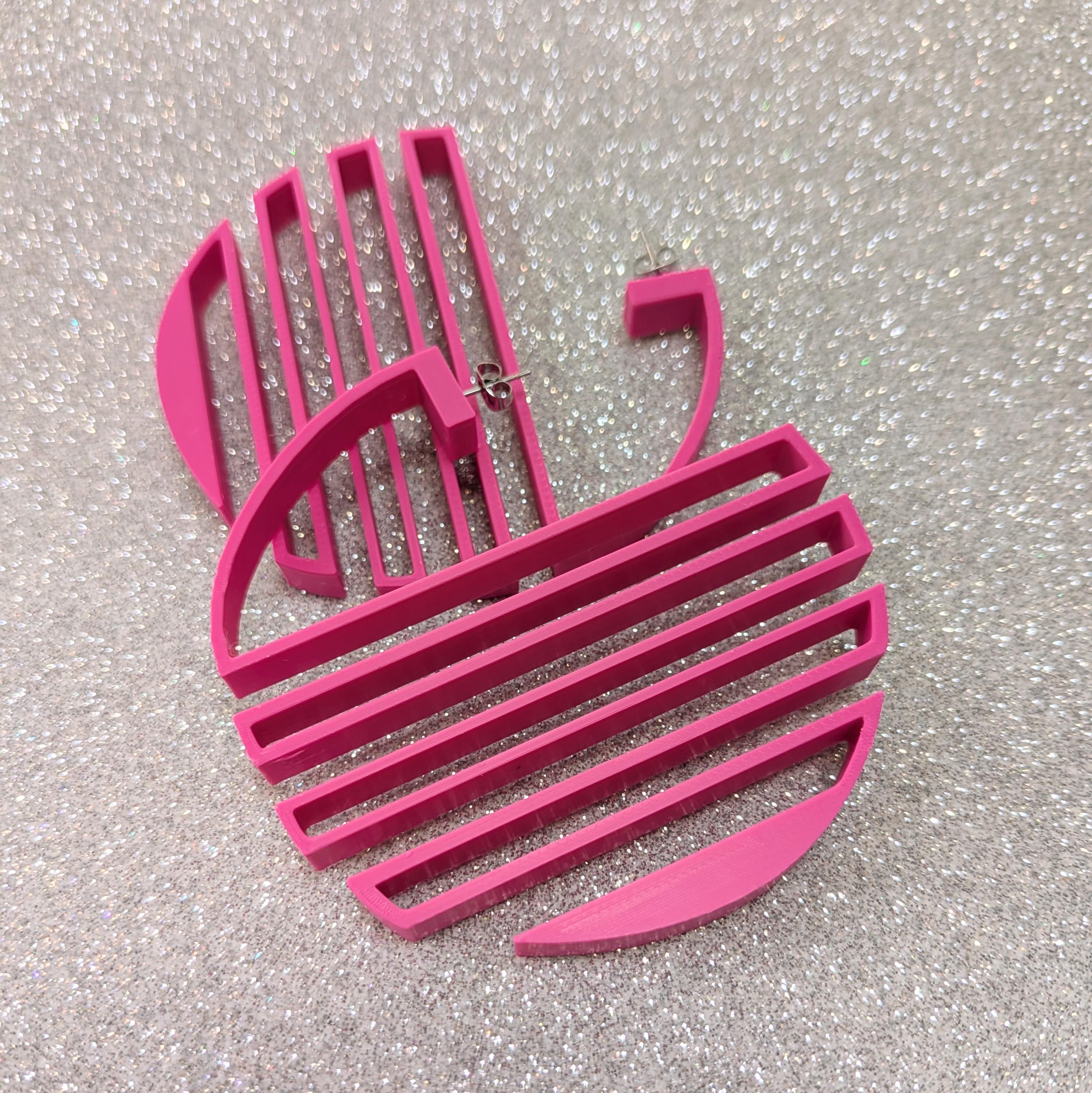 Vaporwave Sunset Hoop Earrings | 80s Synthwave Chunky Hoops