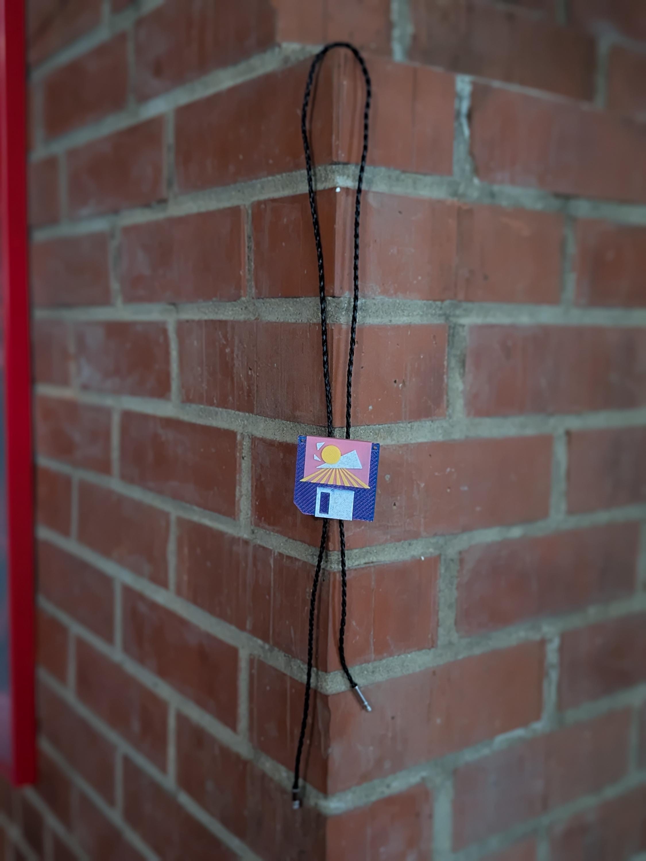 Vaporwave Floppy Disk Bolo Tie | Retro 80s Y Necklace
