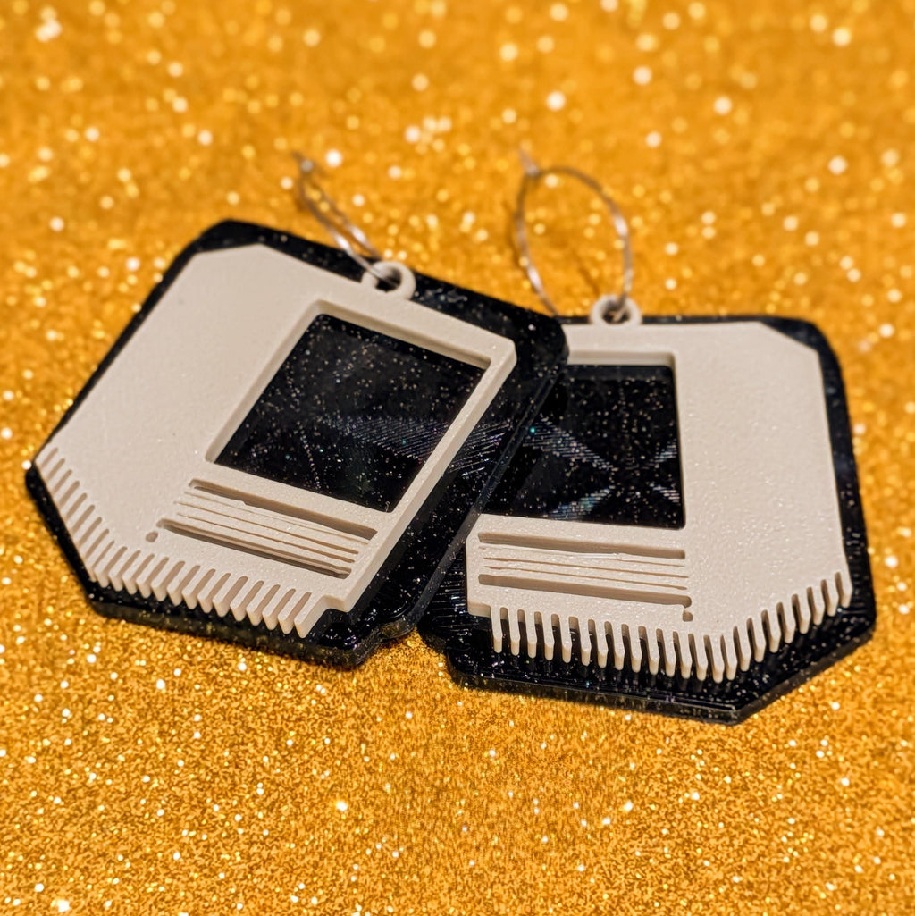 Macintosh Computer Mini Hoop Earrings | 80s Retro Apple Mac Jewelry