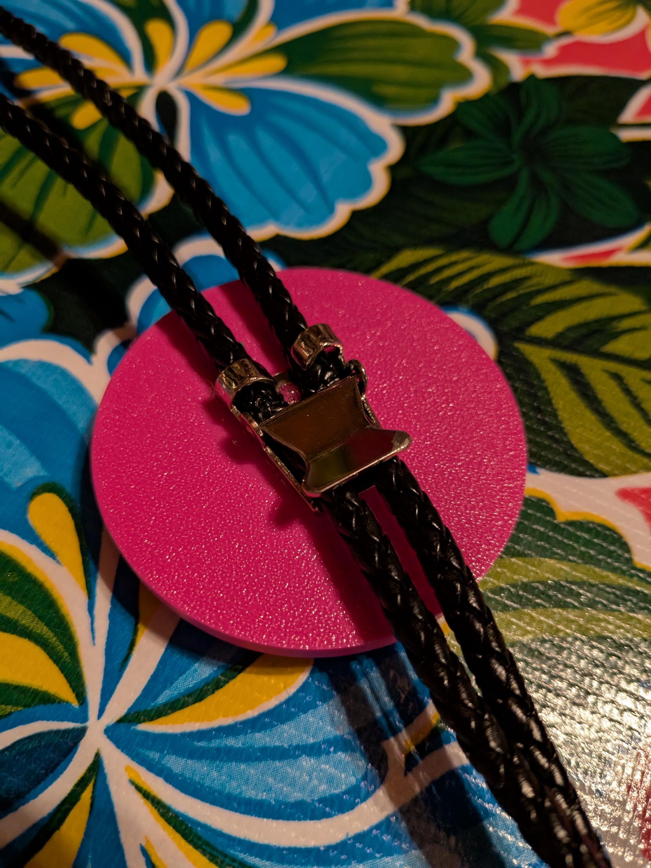 Glow in the Dark Arcade Moon Bolo Tie | Retro 80s UV Reactive Y Necklace