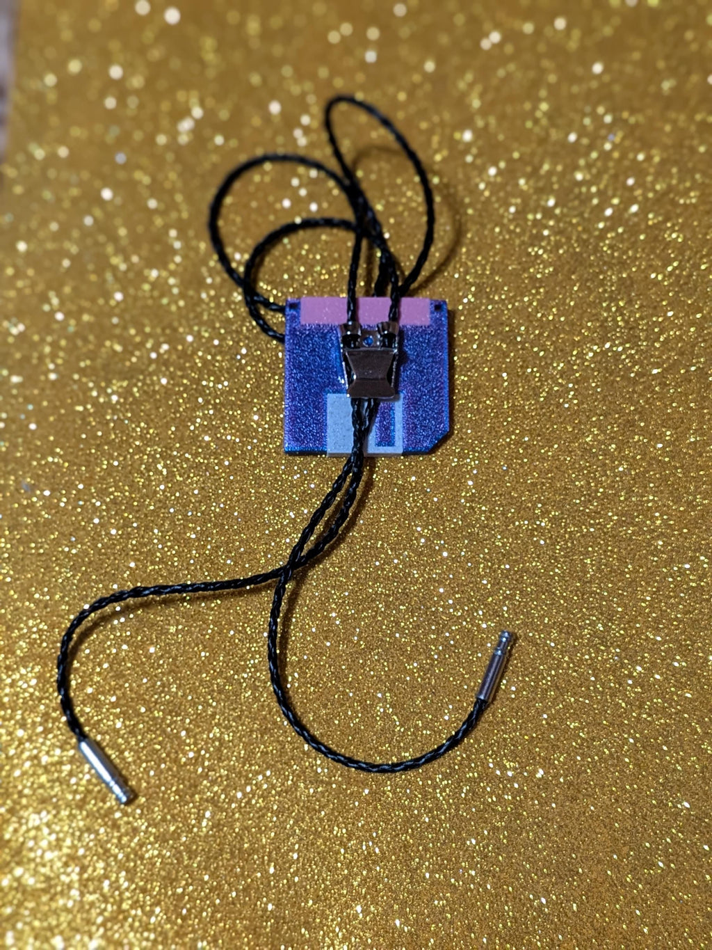 Vaporwave Floppy Disk Bolo Tie | Retro 80s Y Necklace