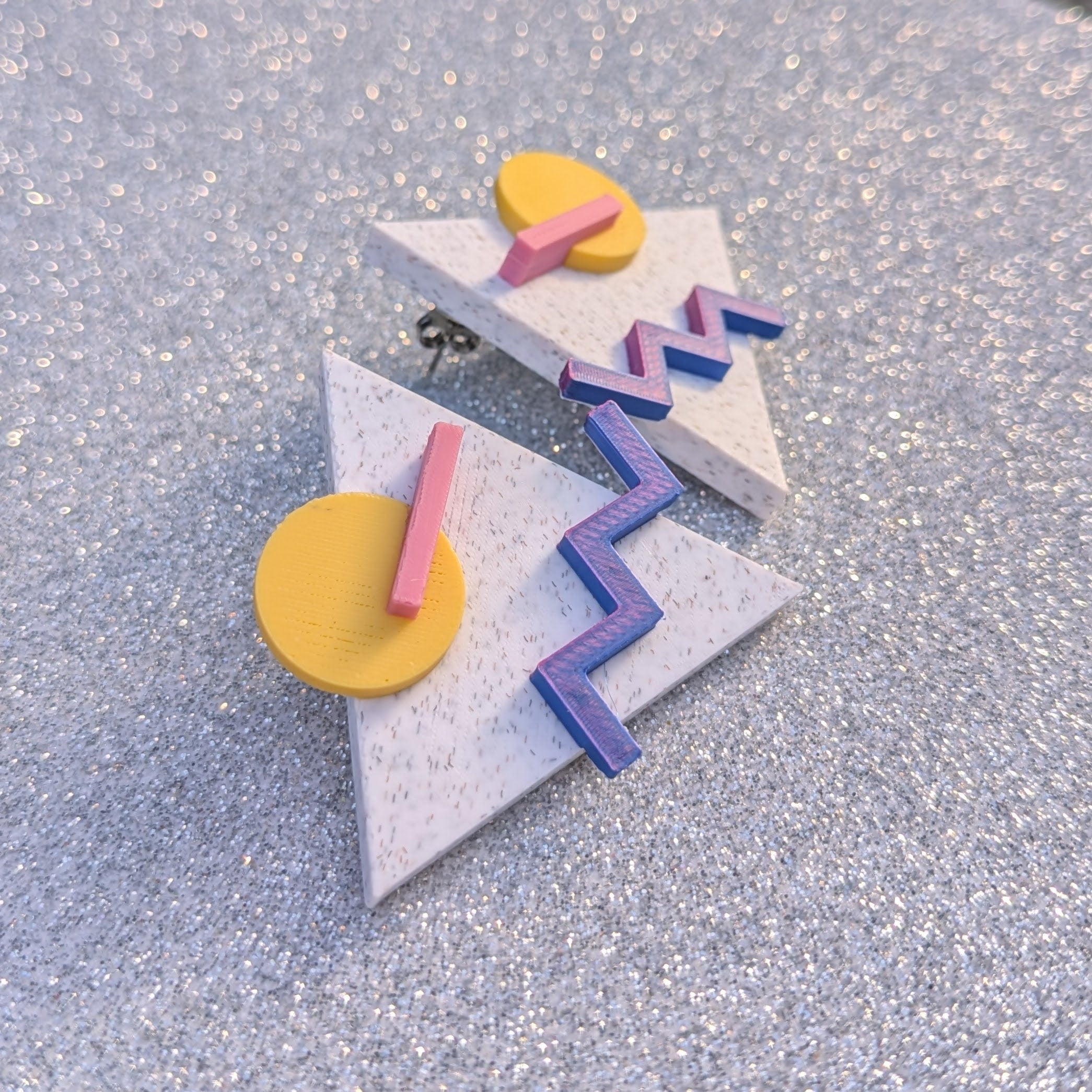 Geometric Triangle Jazz Earrings | 80s Retro Jewelry
