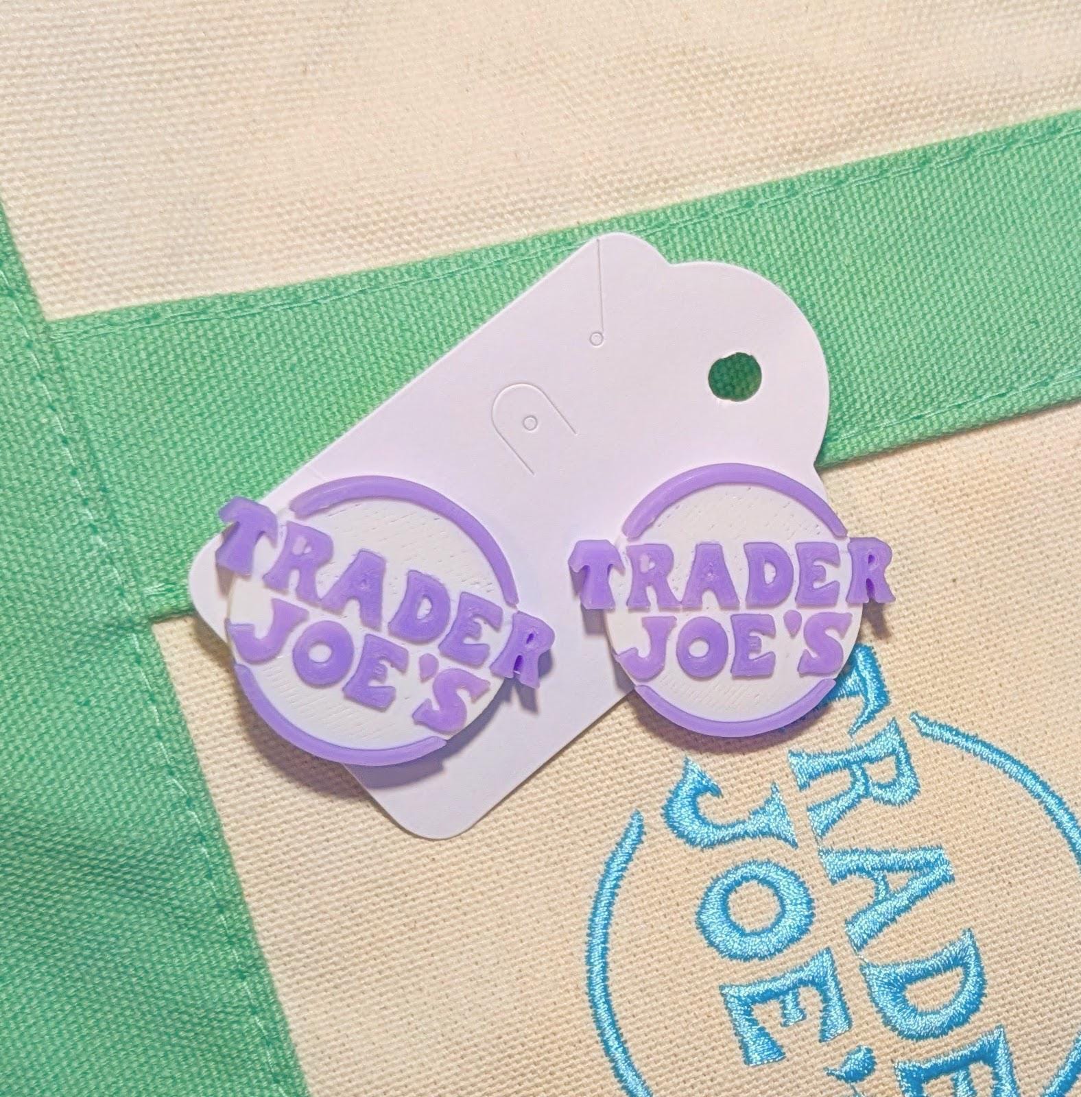 Trader Joe's Logo Earrings | 3D Printed Fan Jewelry