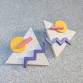 Geometric Triangle Jazz Earrings | 80s Retro Jewelry