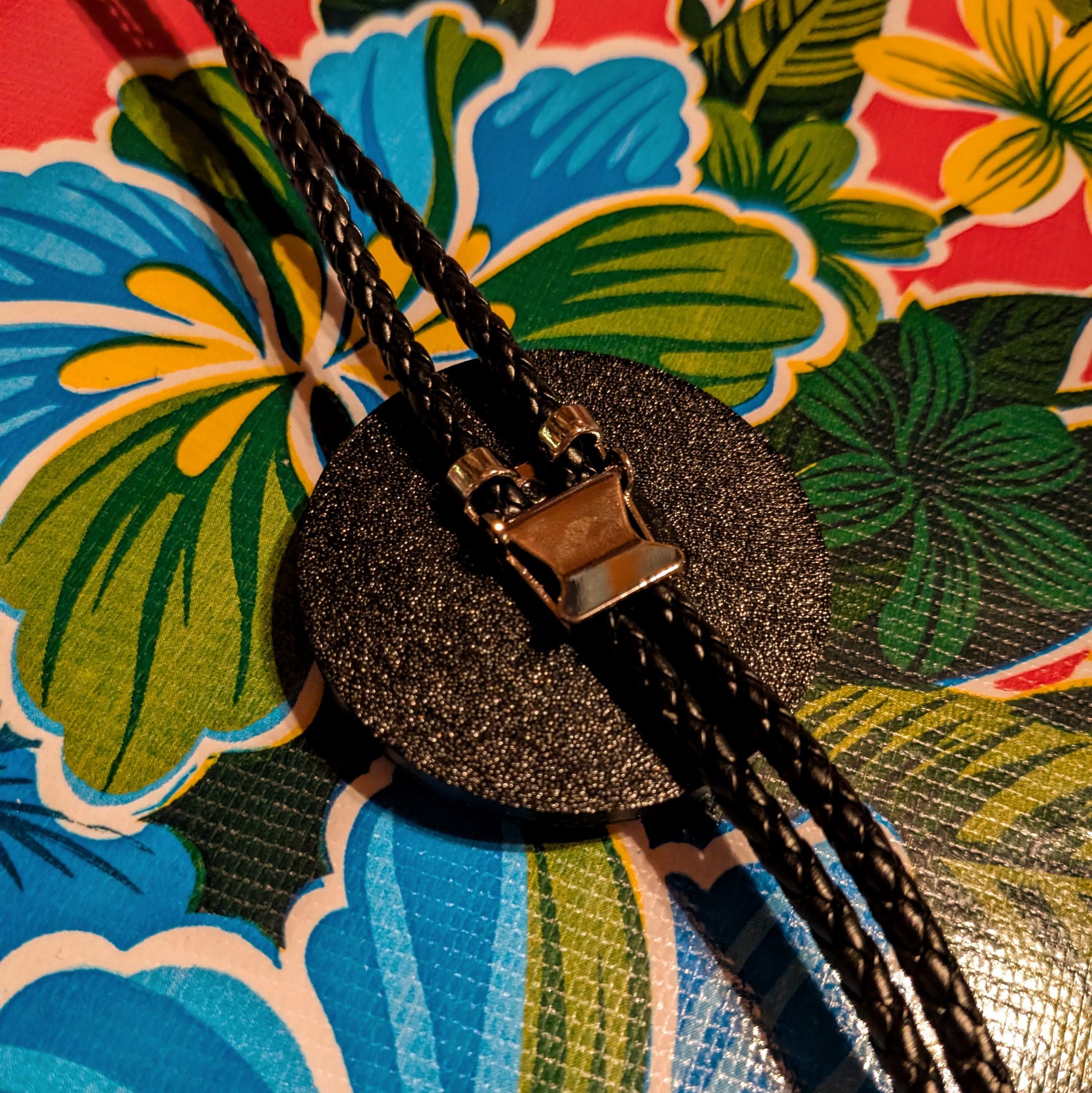 Glow in the Dark Arcade Moon Bolo Tie | Retro 80s UV Reactive Y Necklace