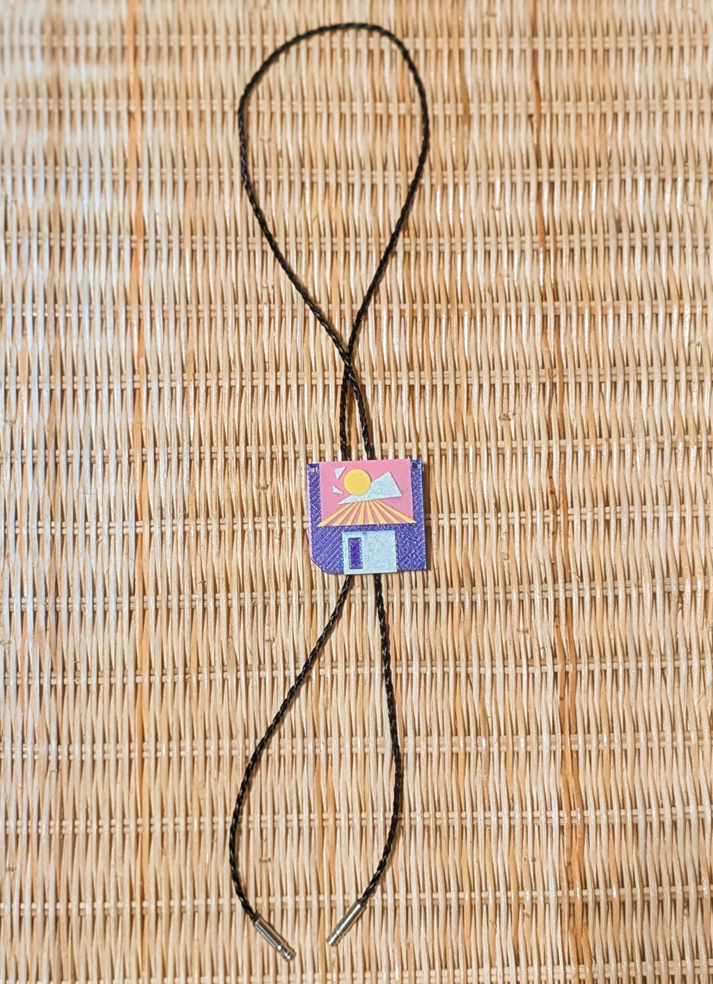 Vaporwave Floppy Disk Bolo Tie | Retro 80s Y Necklace