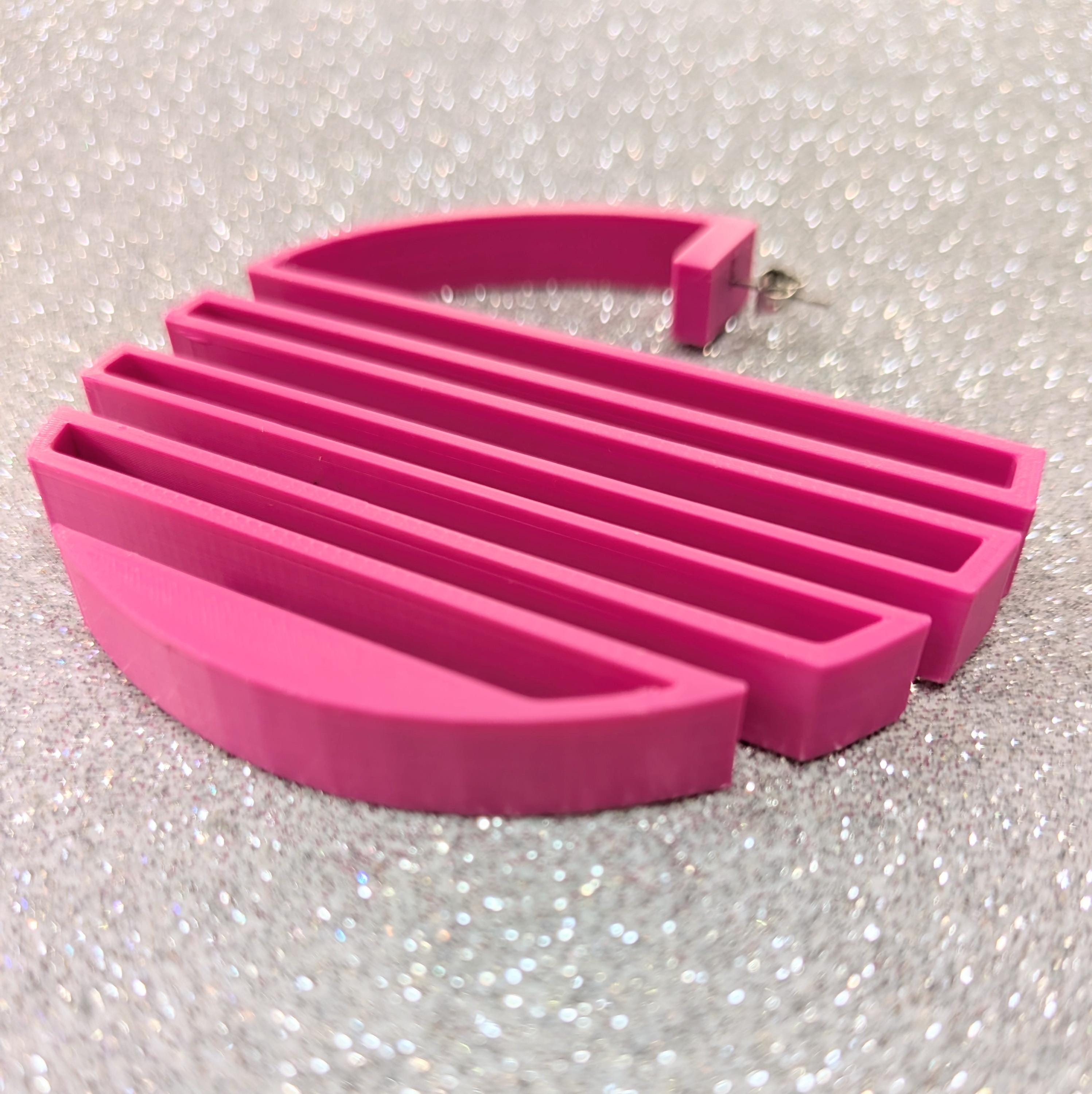 Vaporwave Sunset Hoop Earrings | 80s Synthwave Chunky Hoops