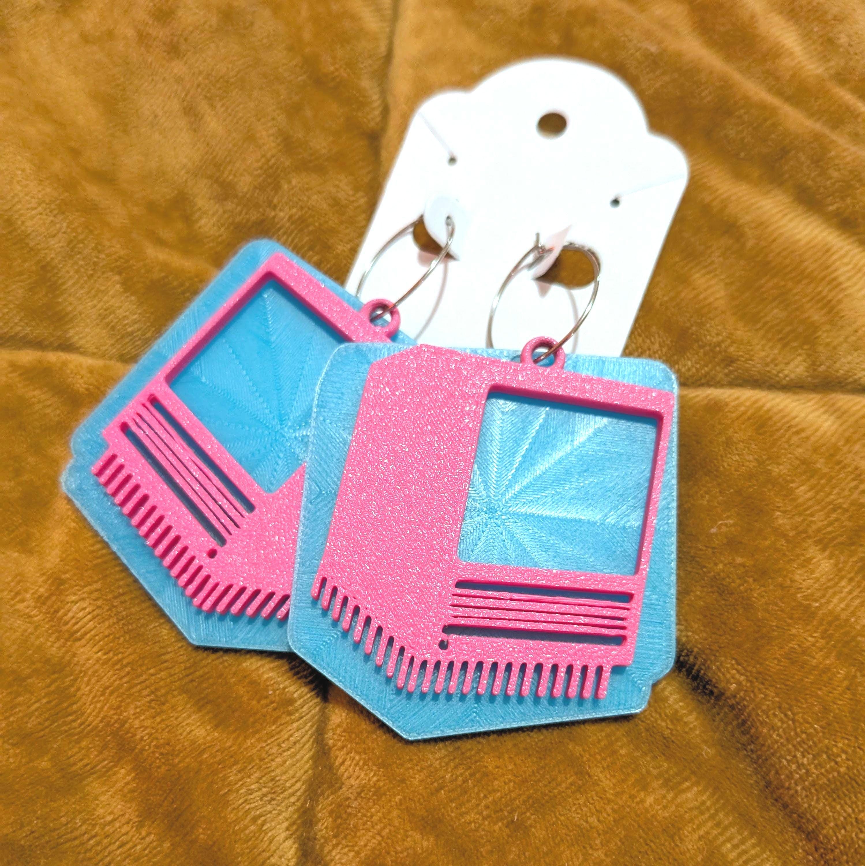 Glow Macintosh Mini Hoop Earrings | Vaporwave 80s Retro Apple Jewelry