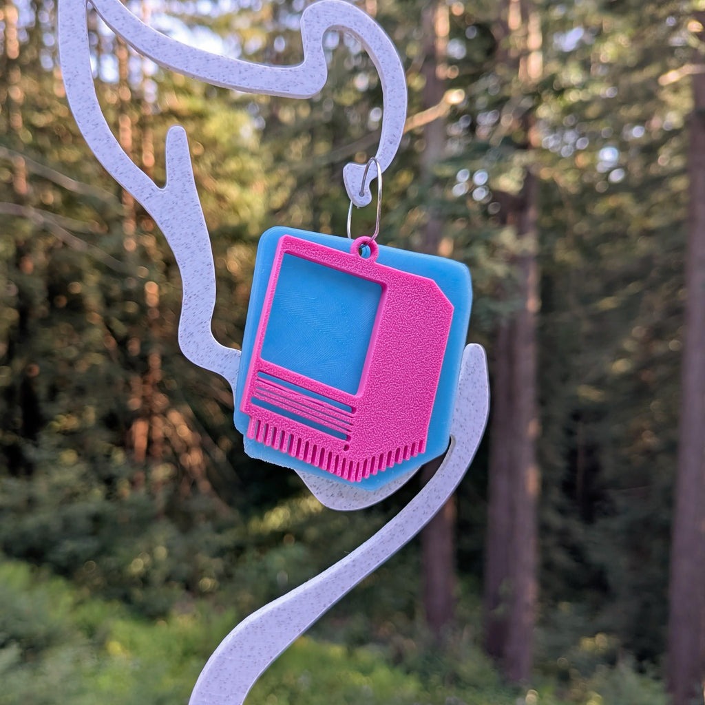 Glow Macintosh Mini Hoop Earrings | Vaporwave 80s Retro Apple Jewelry