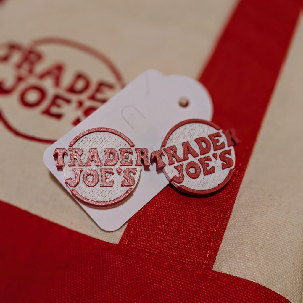 Trader Joe's Logo Earrings | 3D Printed Fan Jewelry