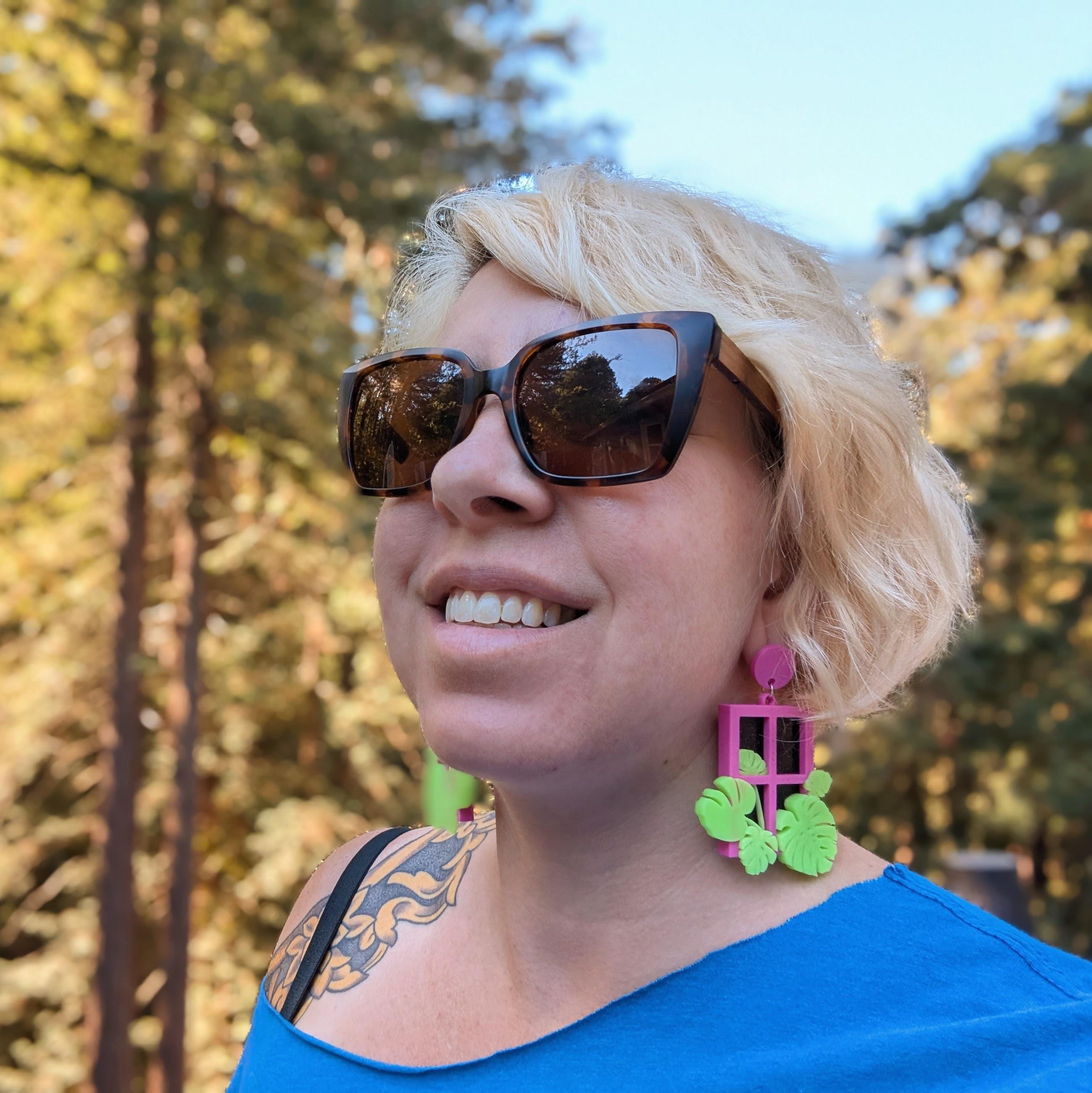Monstera Window Glow Earrings | Glow in the Dark UV Reactive Plant Jewelry