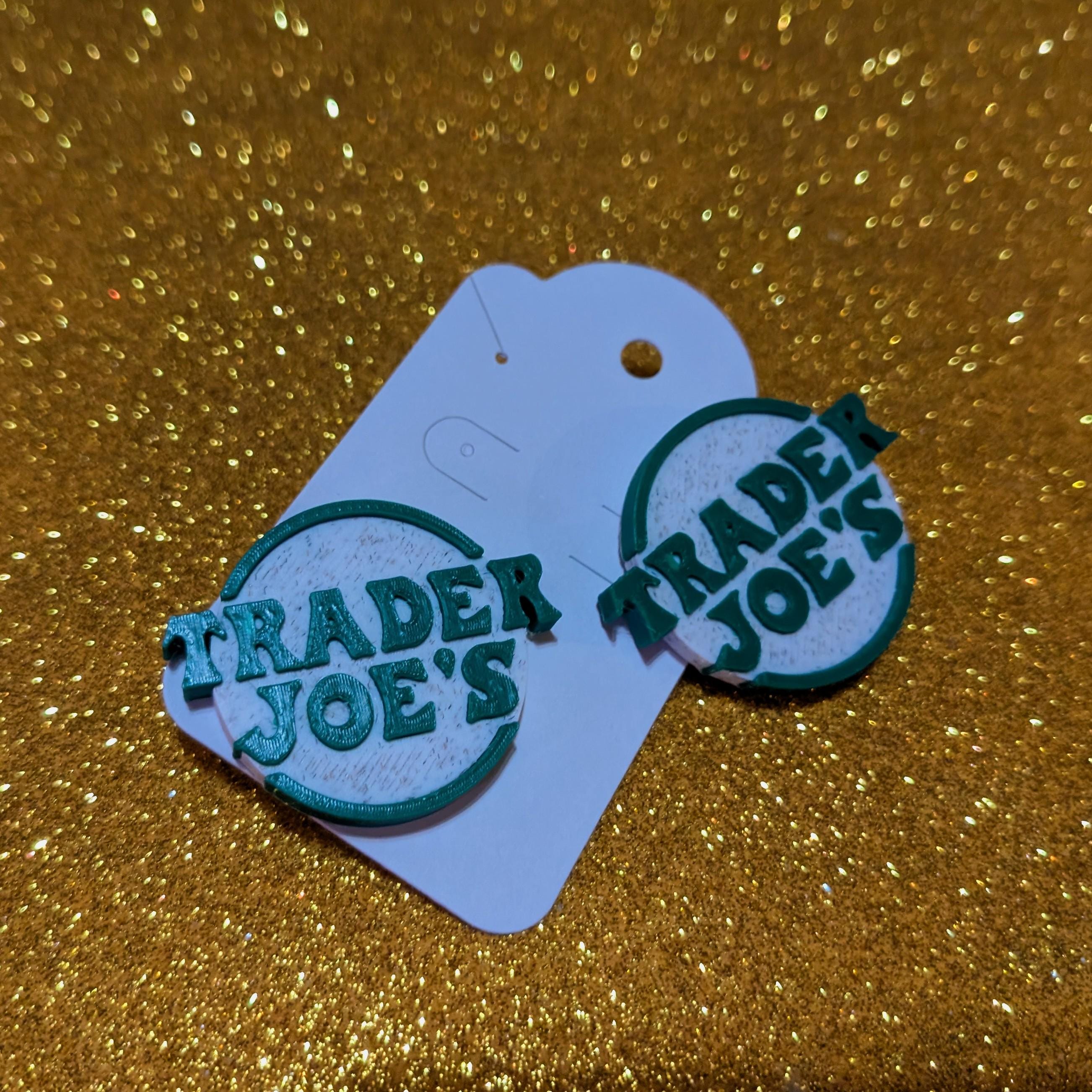 Trader Joe's Logo Earrings | 3D Printed Fan Jewelry