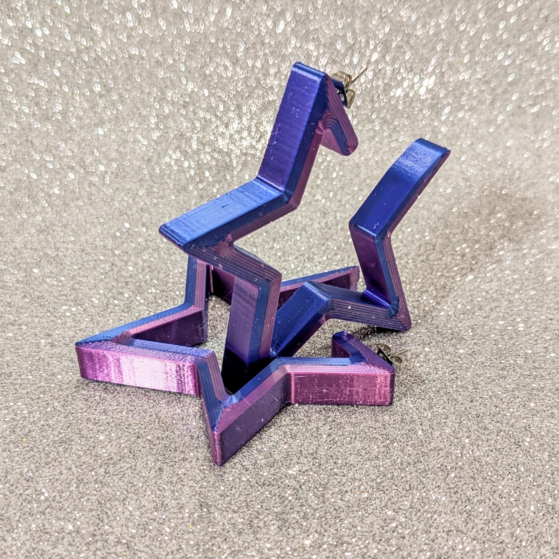 Star Hoop Earrings: 90s Dopamine Chunky Hoops